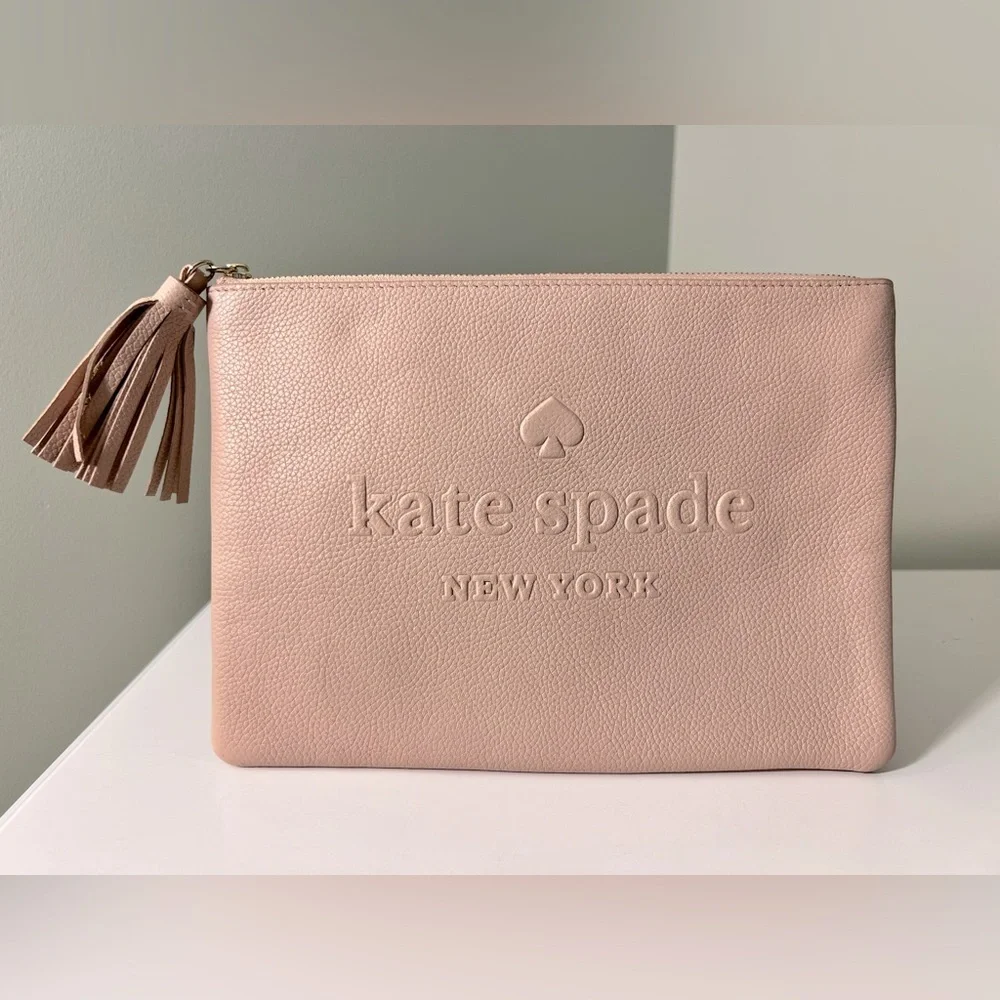 Kate Spade ♠️ Blush Pink Leather Pouch/Clutch
